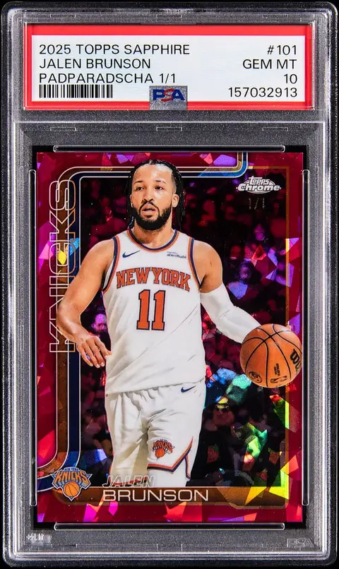 2025-26 Topps Sapphire Padparadscha #101 Jalen Brunson (#1/1) - PSA GEM MT 10