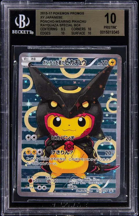 2013-17 Pokemon XY Japanese Promos Rayquaza Special Box #231 Poncho-Wearing Pikachu - BGS PRISTINE 10