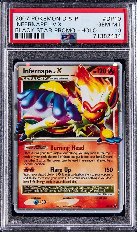 2007 Pokemon Diamond & Pearl Black Star Promo Holo #DP10 Infernape Lv.X - PSA GEM MT 10