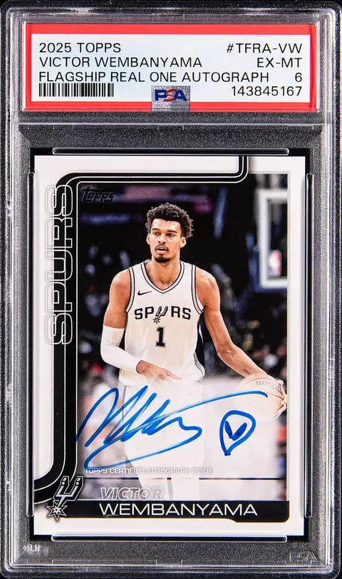 2025-26 Topps Flagship Real One Autograph #TFRA-VW Victor Wembanyama Signed, Sketched Card - PSA EX-MT 6