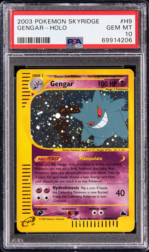 2003 Pokemon Skyridge Holo #H9 Gengar - PSA GEM MT 10