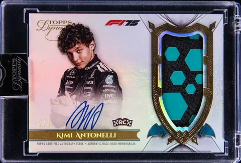 2025 Topps Dynasty F1 Autograph Patch Gold #DAP-AANIII Kimi Antonelli Signed Race-Used Patch Rookie Card (#1/1) - Topps Encased