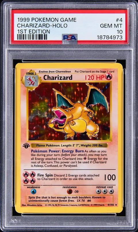 1999 Pokemon Base Set 1st Edition Holo #4 Charizard - PSA GEM MT 10