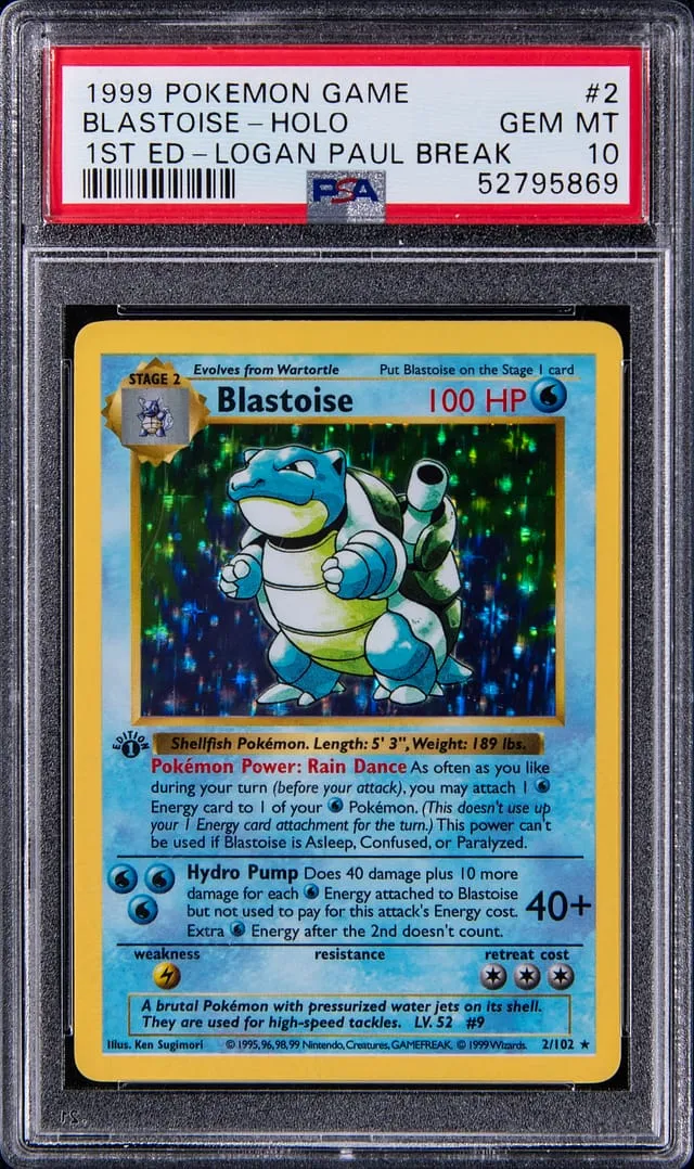 1999 1st Edition Holo Blastoise PSA 10 Sells for $138k