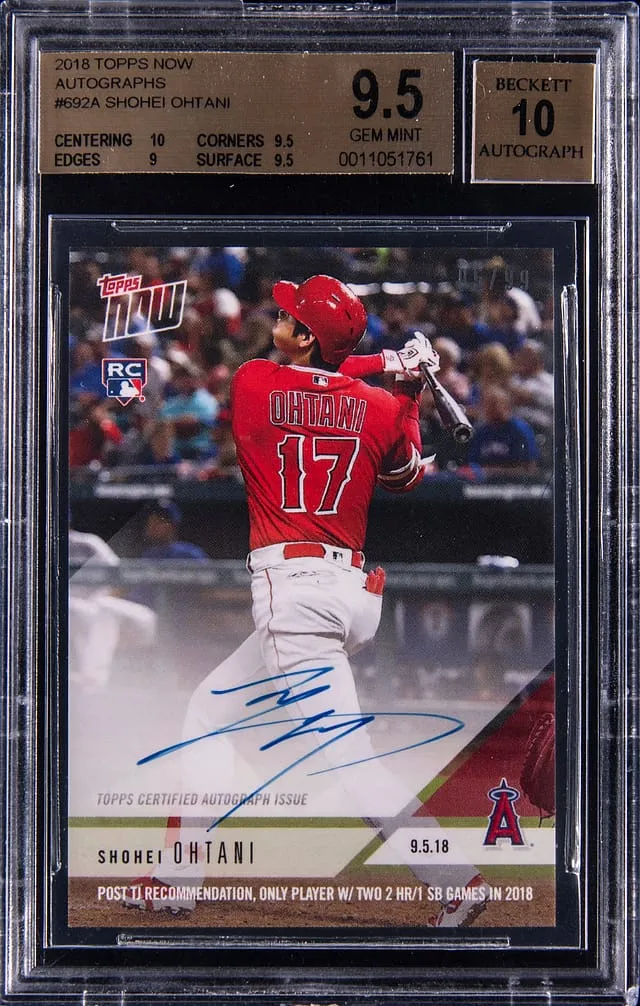 2018 Topps Now Ohtani Auto /99 BGS 9.5 Sells for $13K