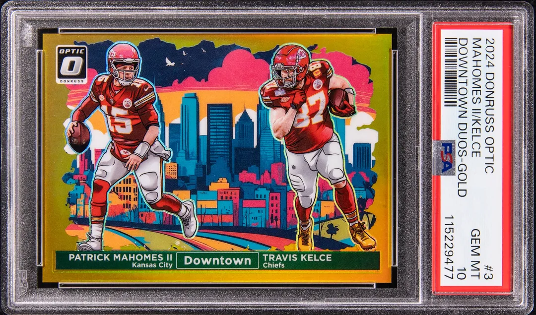 Mahomes & Kelce Downtown Duos Gold PSA 10 Sale