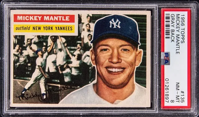 1956 Topps Mickey Mantle PSA 8 Gray Back sells for $18K