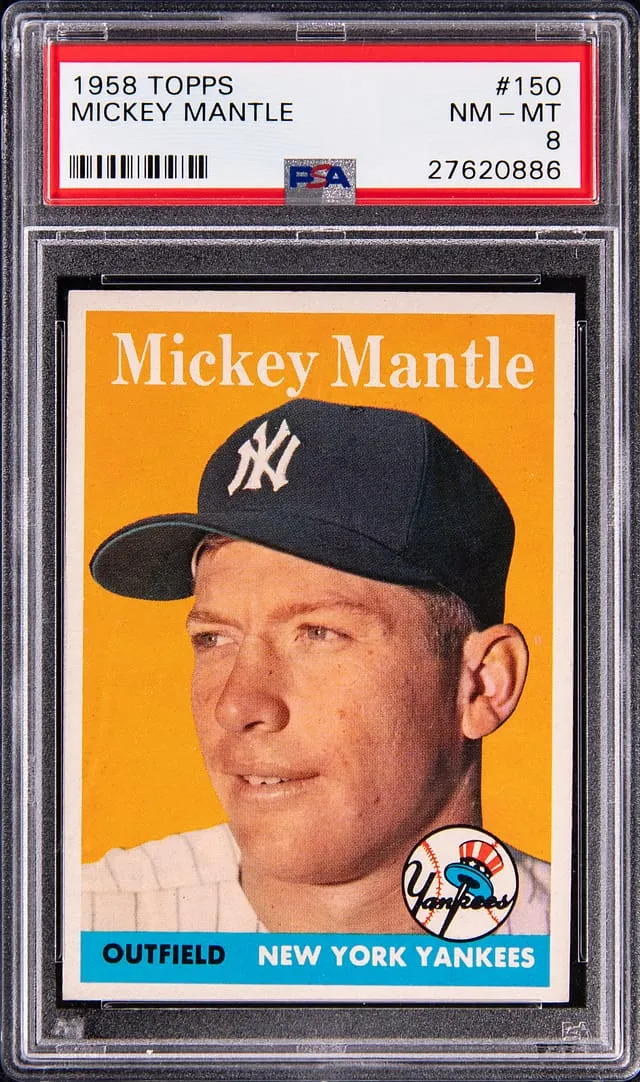 1958 Topps Mickey Mantle PSA 8 sells for $14,707