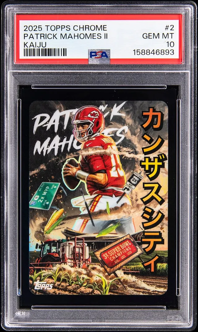 2025 Topps Chrome Kaiju Mahomes PSA 10 Sells for $14,775
