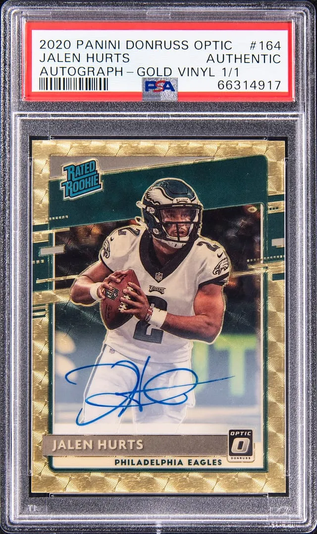 Jalen Hurts 2020 Optic Gold Vinyl 1/1 Auto Sold