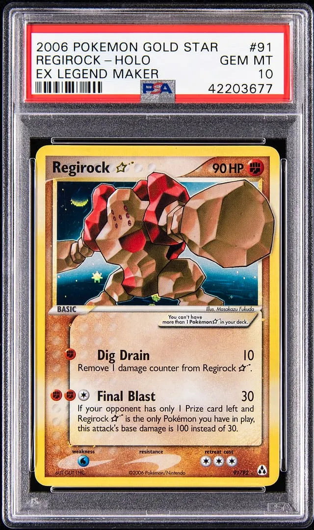 2006 Gold Star Regirock PSA 10 sells for $14,640