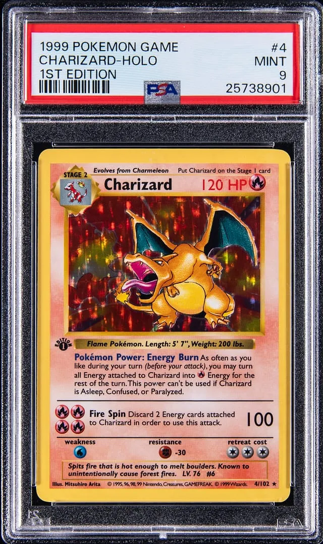 1999 1st Edition Charizard PSA 9 sells for $73,200