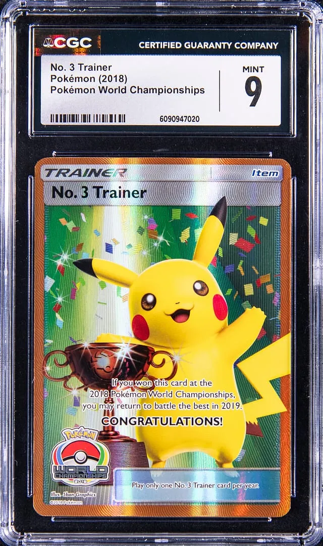 2018 No. 3 Trainer Pikachu CGC 9 sells for $25k