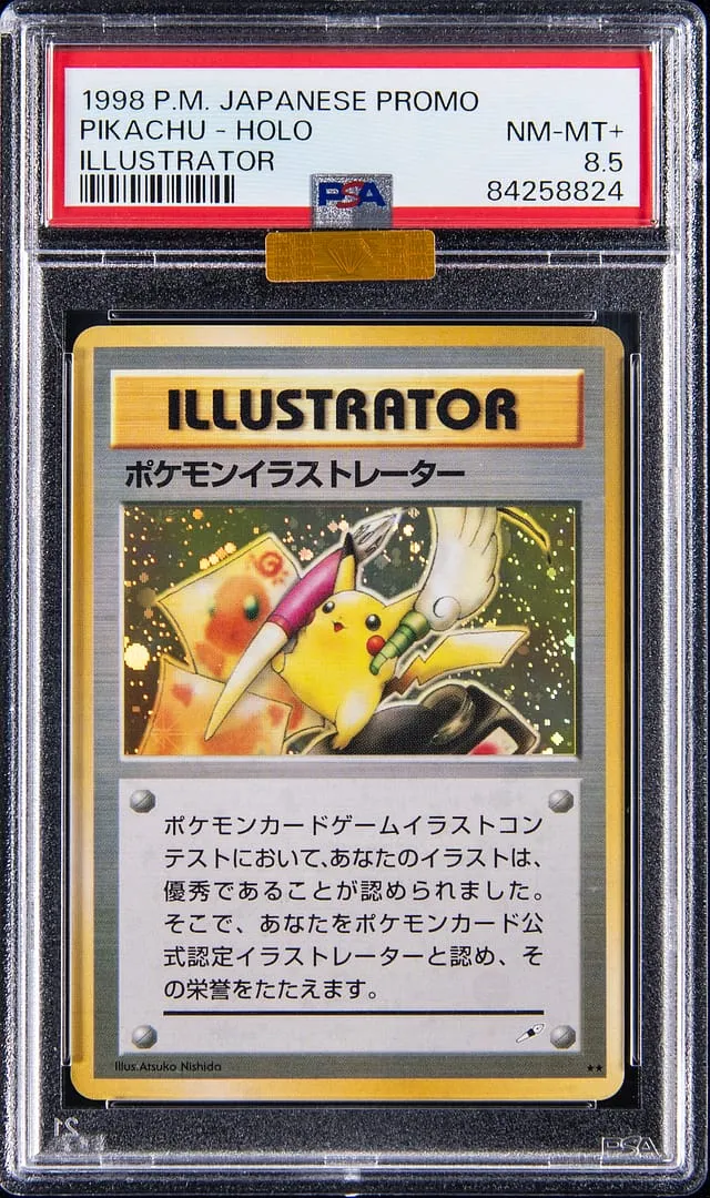 1998 Pokémon Illustrator Pikachu PSA 8.5 sells for $727K