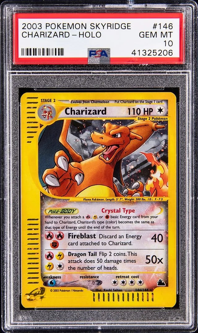 2003 Skyridge Crystal Charizard PSA 10 Sells for $92K