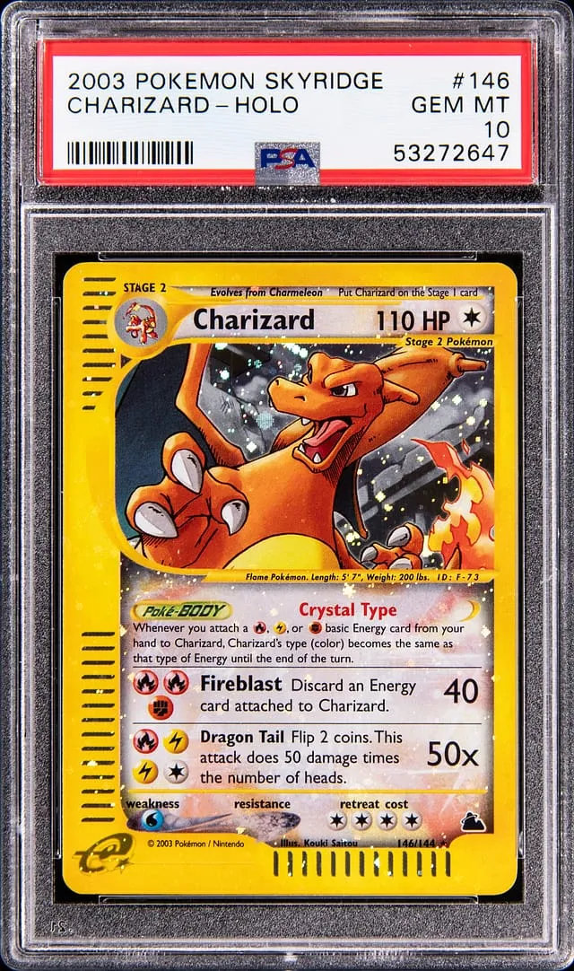 2003 Skyridge Crystal Charizard PSA 10 sells for $67K