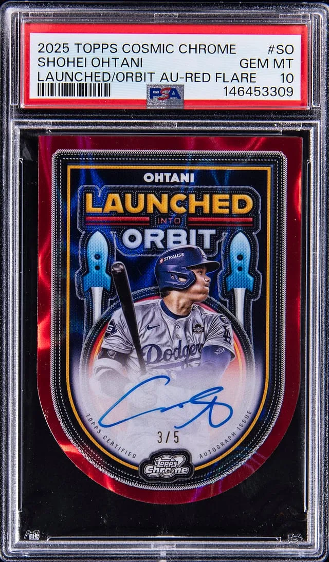 Ohtani 2025 Cosmic Chrome Red Flare Auto Sells