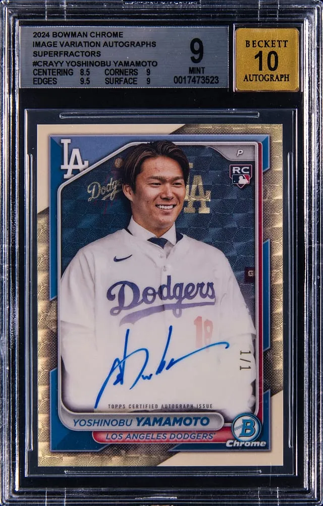 Yoshinobu Yamamoto 2024 Bowman Chrome Superfractor 1/1