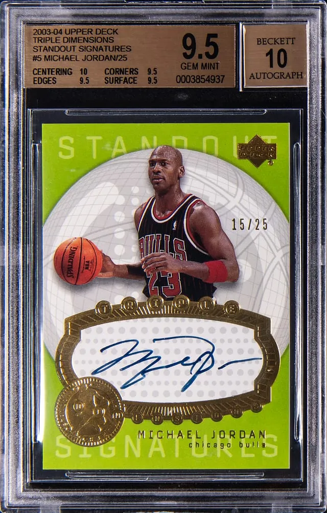 2003-04 UD Triple Dimensions MJ Auto BGS 9.5 Sale