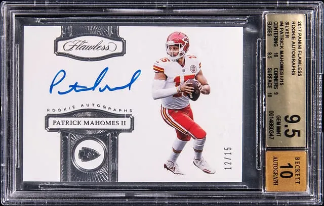Mahomes 2017 Flawless Rookie Auto BGS 9.5 Sells at Goldin