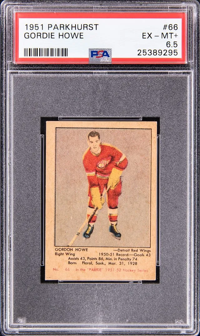 1951-52 Parkhurst Gordie Howe Rookie PSA 6.5 Sale
