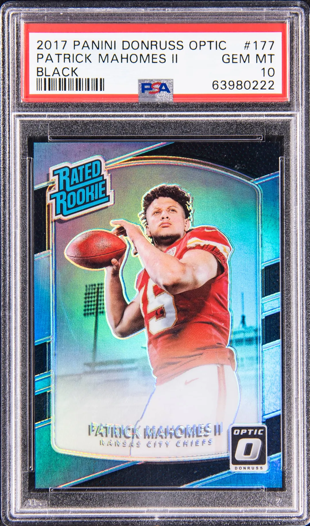 Mahomes 2017 Optic Black /25 PSA 10 Sells for $25K