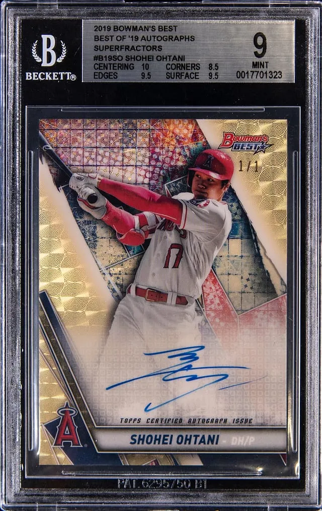 Shohei Ohtani 2019 Bowman’s Best SuperFractor 1/1