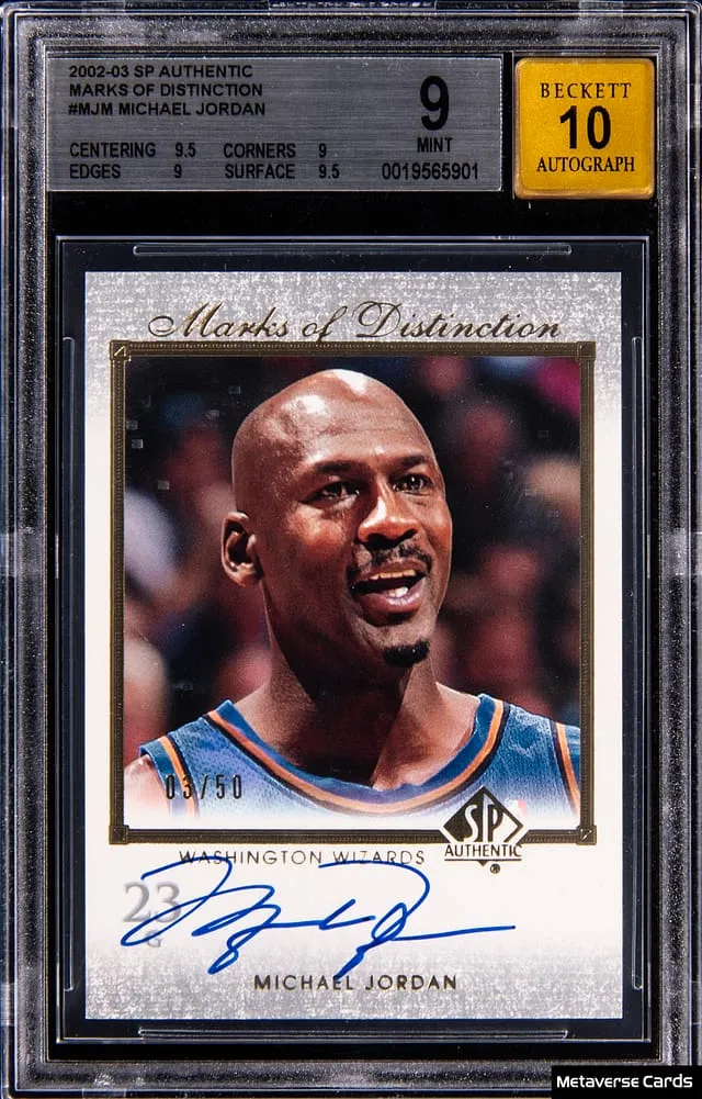 2002-03 SP Authentic Michael Jordan Auto BGS 9 Sale