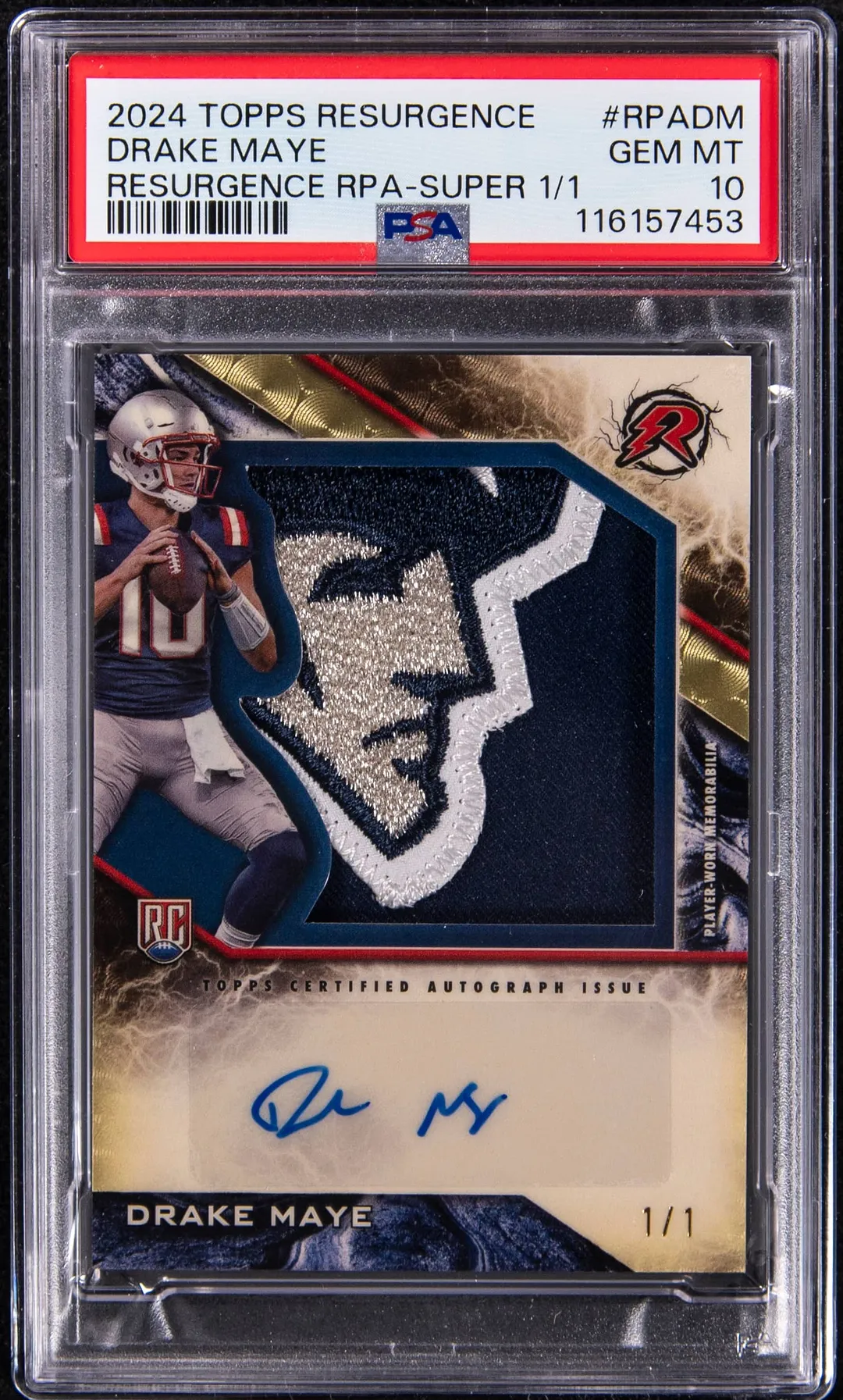 Drake Maye 2024 Resurgence SuperFractor RPA 1/1 Sale