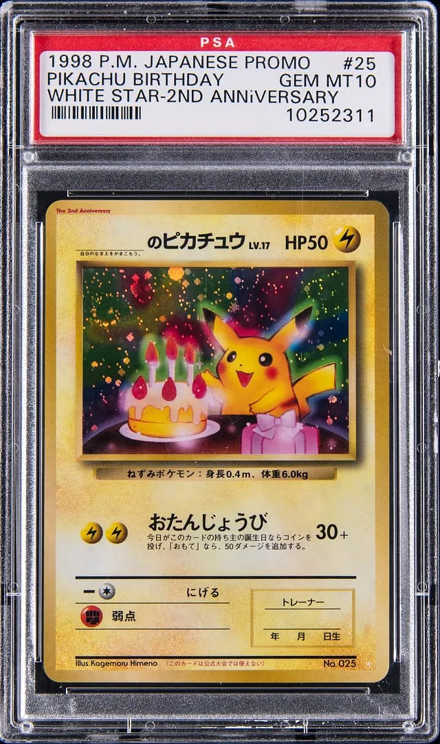 1998 Japanese Birthday Pikachu PSA 10 Sells for $13K