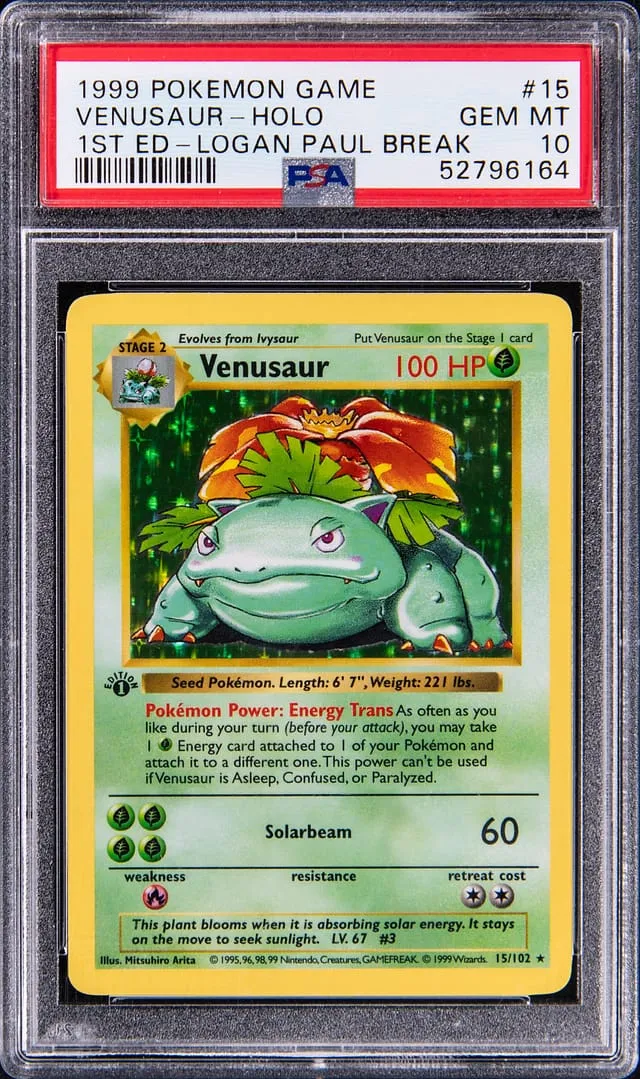 PSA 10 1st Ed Base Venusaur Sells for $75,640