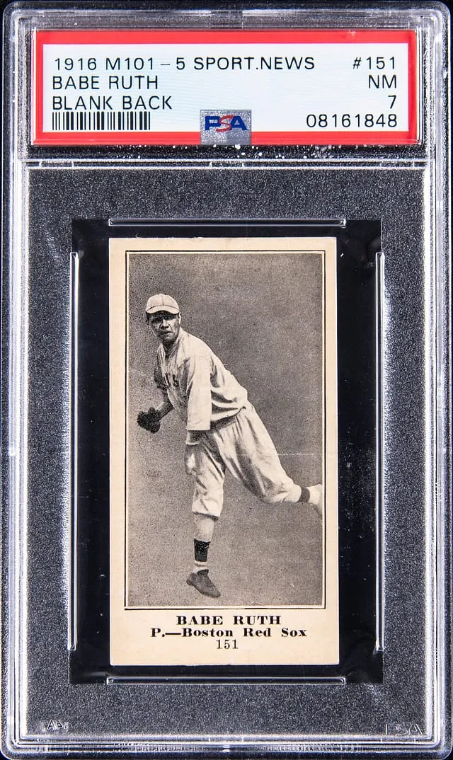 1916 M101-5 Babe Ruth PSA 7 Rookie Sells for $1.4M