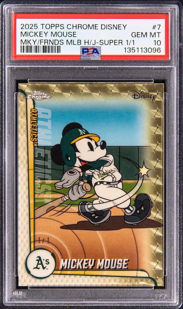 Mickey 2025 Topps Chrome Disney 1/1 SuperFractor