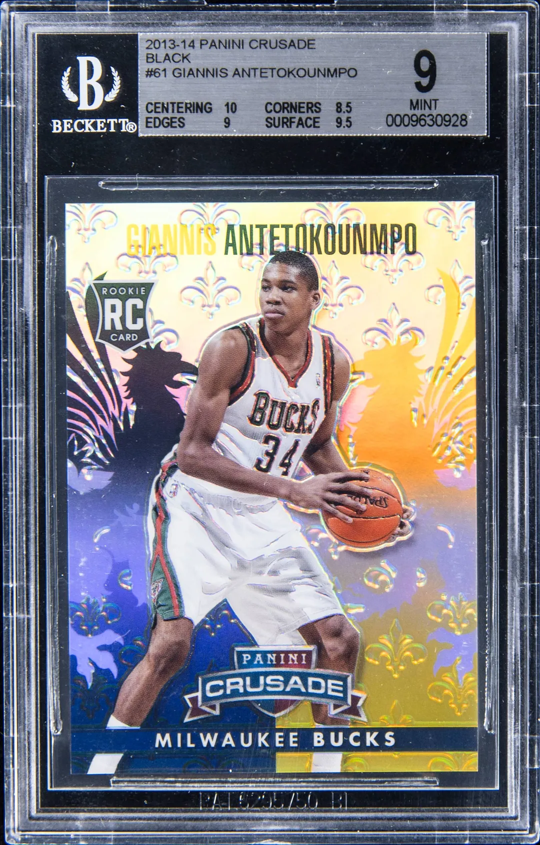 Giannis 2013-14 Crusade Black 1/1 BGS 9 sells for $18K