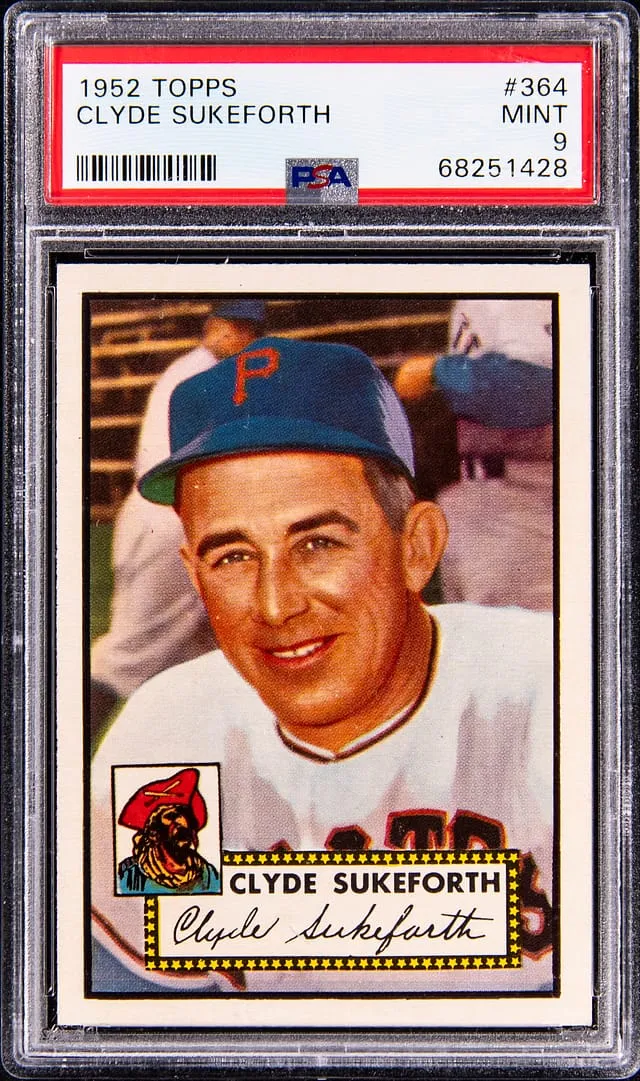 1952 Topps Clyde Sukeforth PSA 9 sells for $15.6K