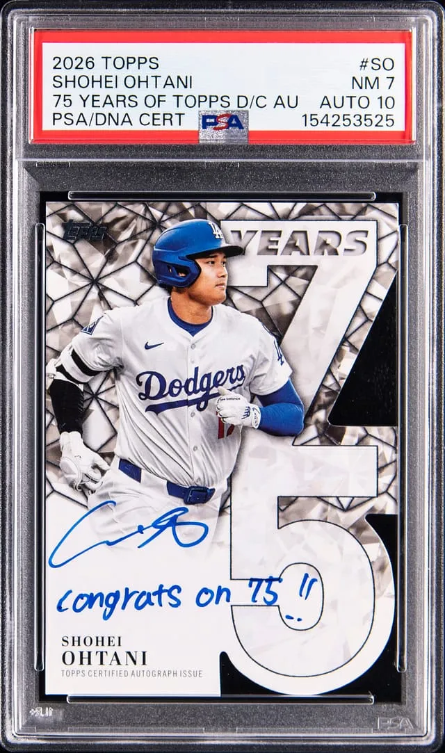 Shohei Ohtani 75 Years of Topps Auto /15 Sells for $19K