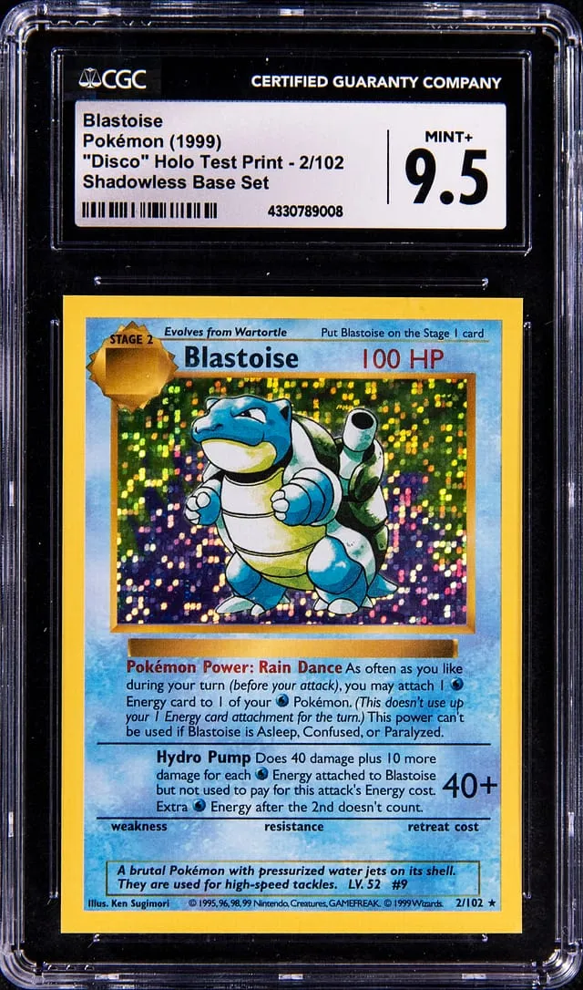 1999 Blastoise Disco Holo Test Print Sells for $12.8K