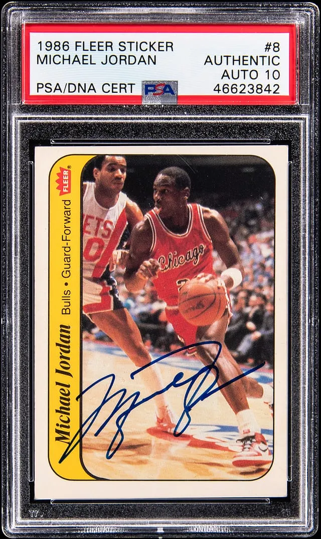 1986-87 Fleer Jordan Signed Sticker Sells for $62K