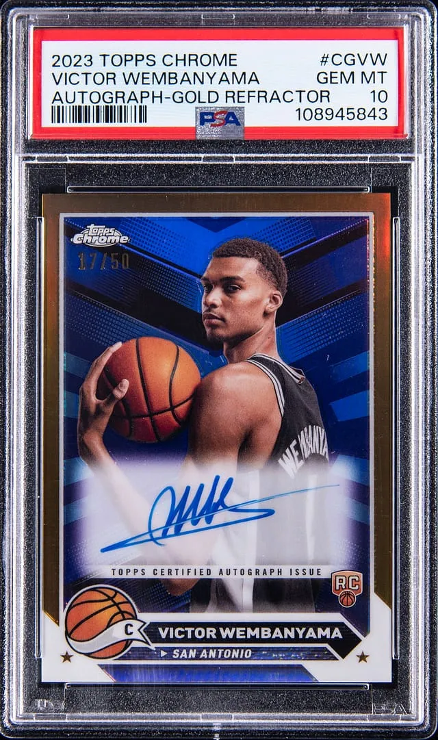 Victor Wembanyama Gold Refractor Auto /50 PSA 10 Sale