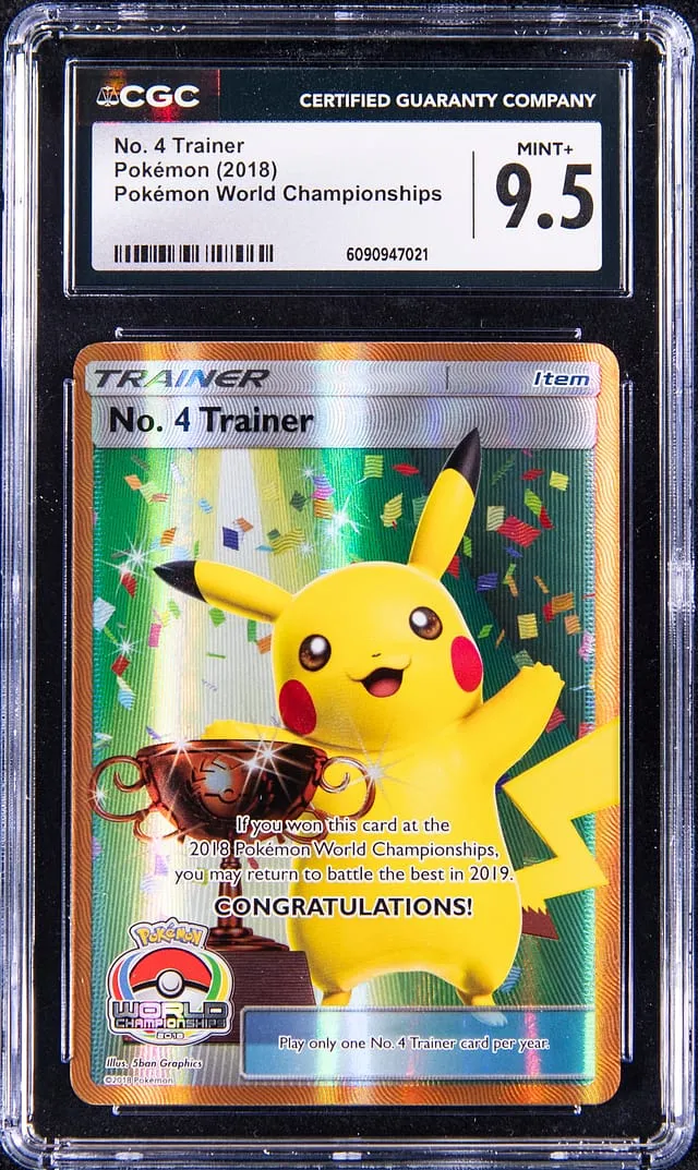 2018 No. 4 Trainer Pikachu Trophy Card Sells for $26K
