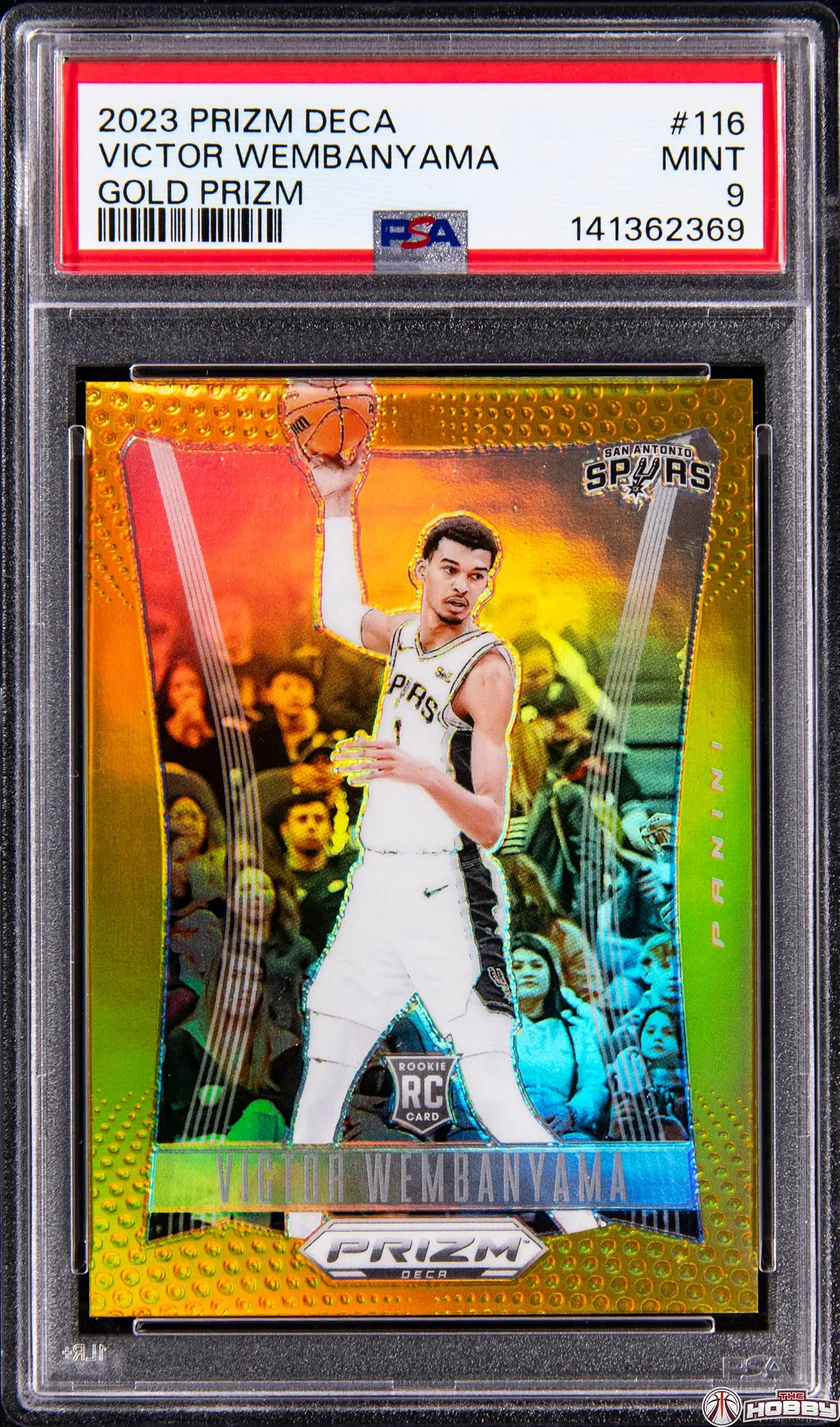 Wembanyama Prizm Deca Gold /10 PSA 9 sells for $37K