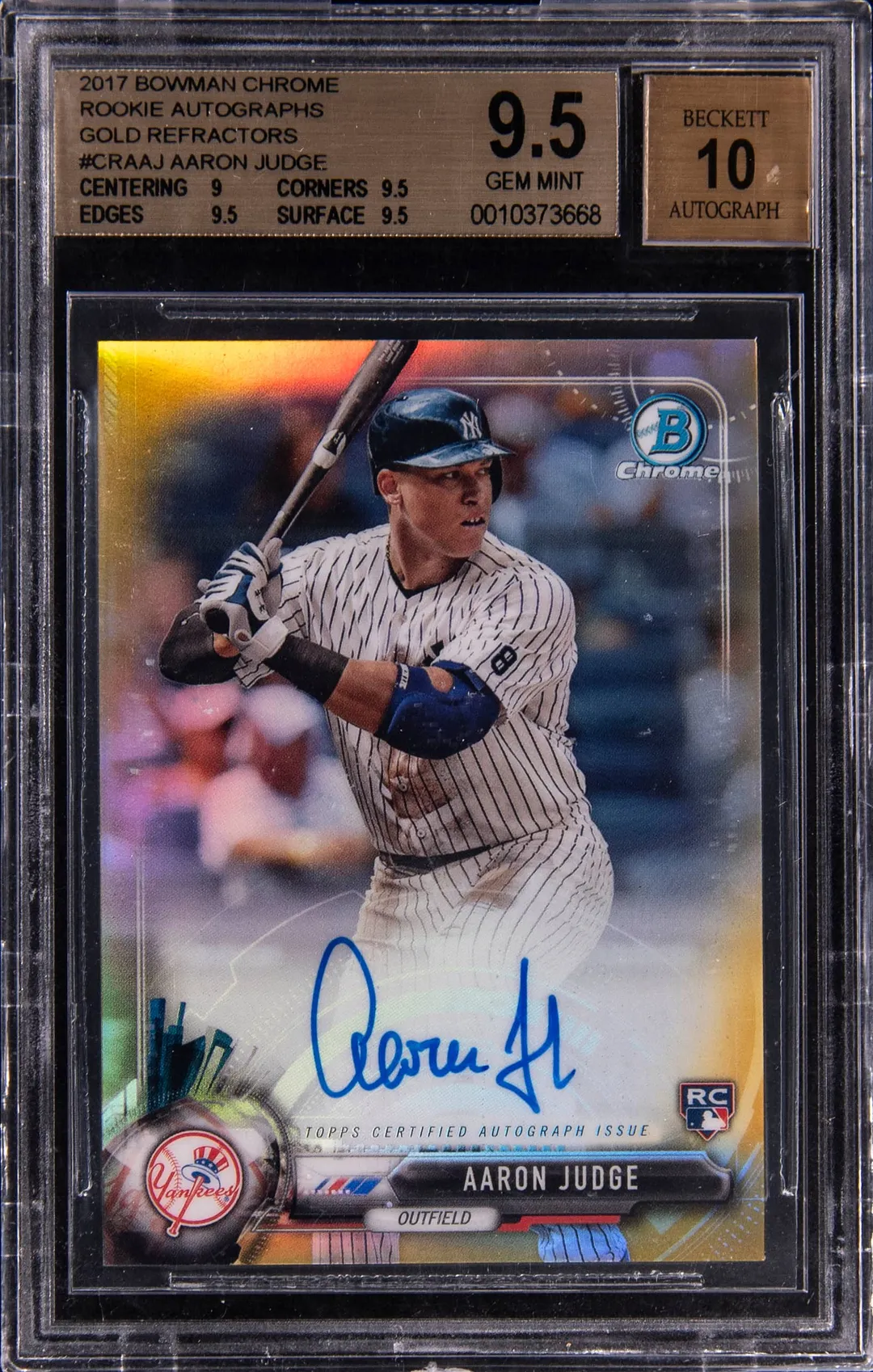 2017 Aaron Judge Gold Bowman Chrome Auto BGS 9.5 Sale