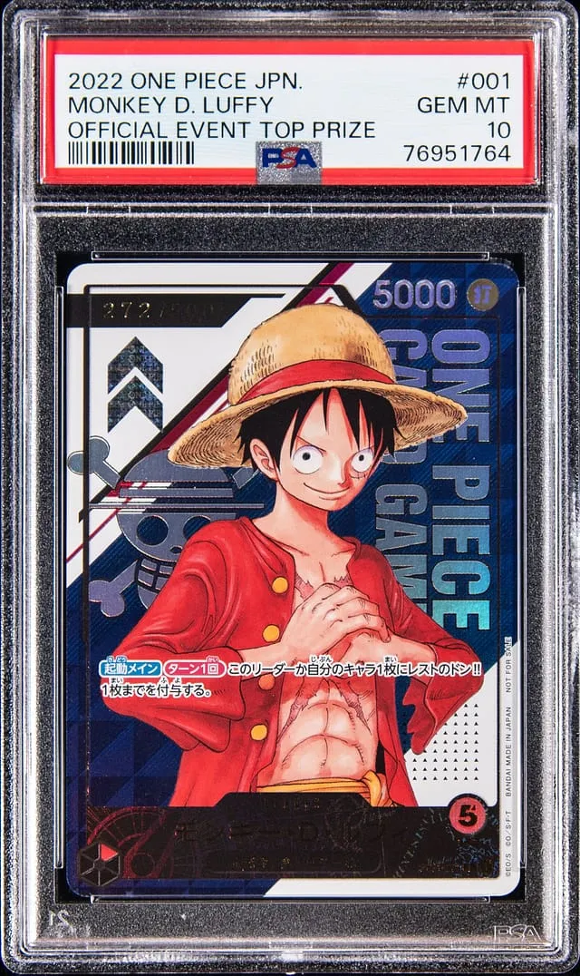 2022 Luffy Top Prize PSA 10 One Piece Sale