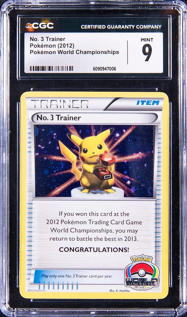 2012 No. 3 Trainer Pikachu Trophy CGC 9 Sells for $30K
