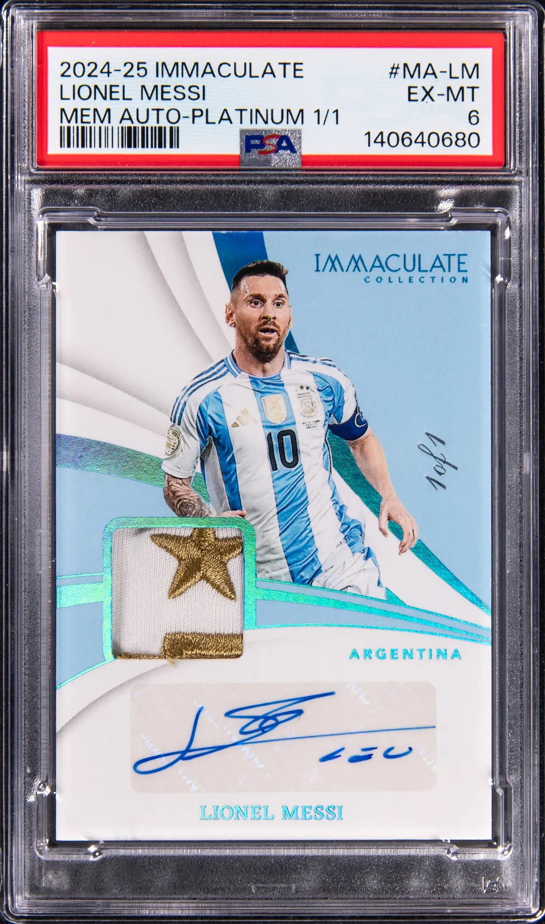 2024-25 Immaculate Messi 1/1 Auto Patch Sells for $29k