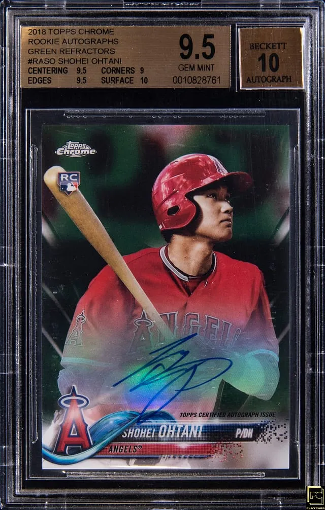 Shohei Ohtani 2018 Topps Chrome Green Auto BGS 9.5 Sale
