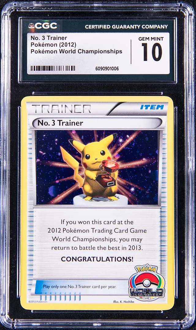 2012 No. 3 Trainer Pikachu Trophy CGC 10 Sells