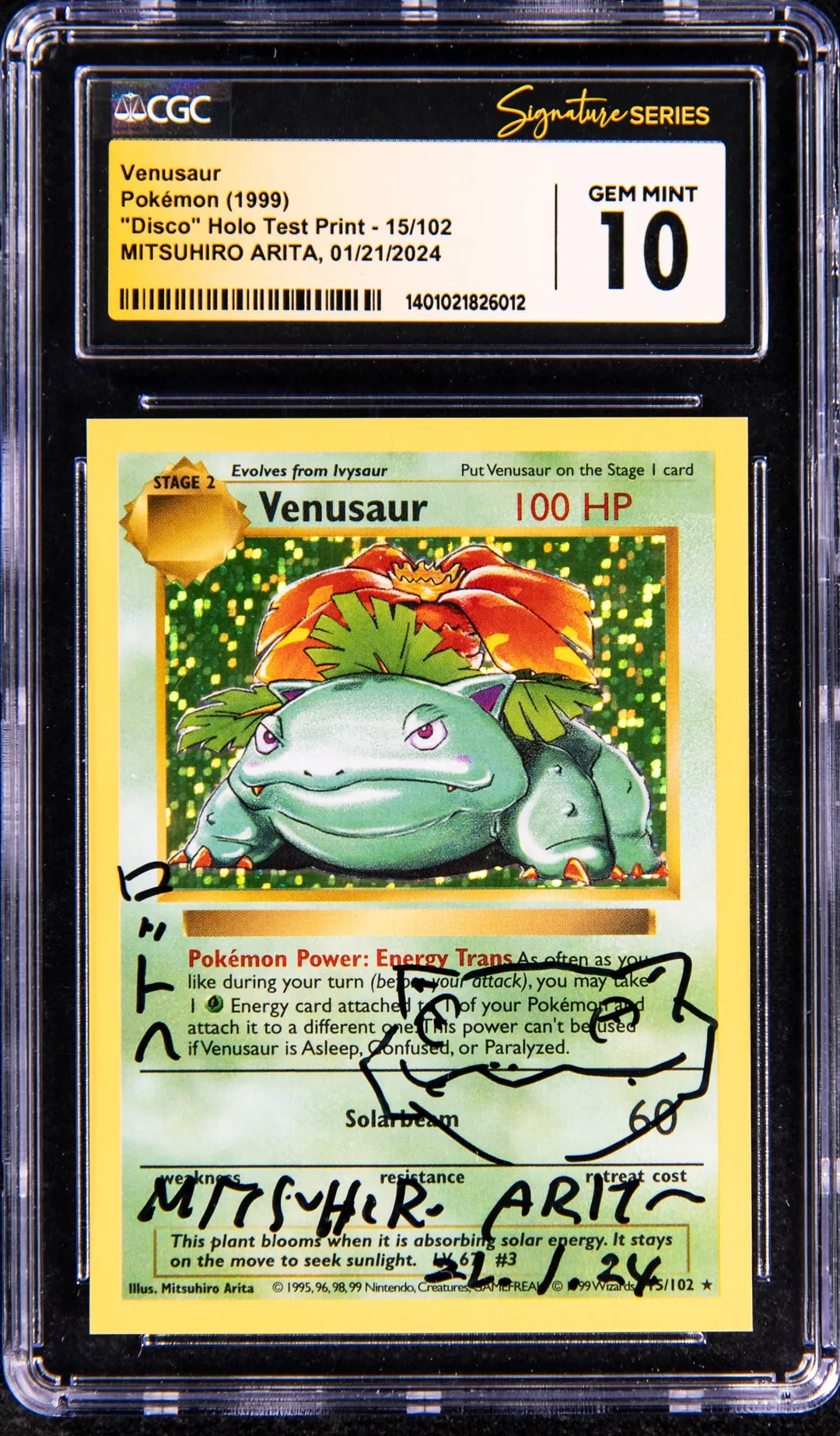 1999 Venusaur Disco Holo Test Print Sells for $16K