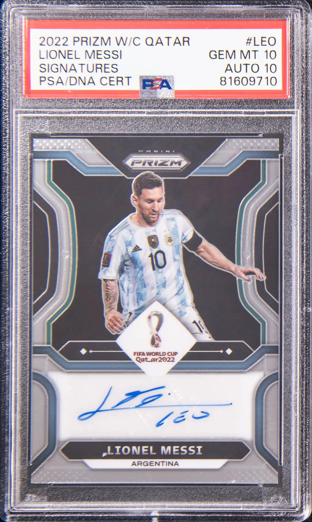 2022 Prizm World Cup Messi Auto PSA 10 Sells for $12K