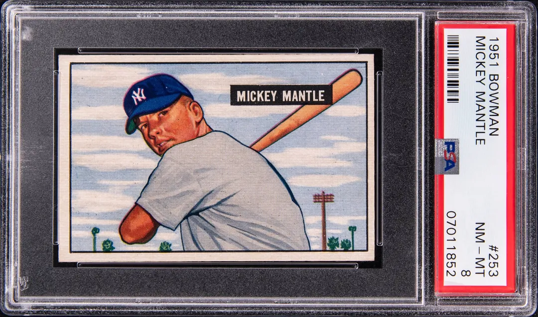1951 Bowman Mickey Mantle Rookie PSA 8 Sells at Goldin